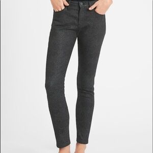18. Banana Republic Mid Rise Skinny Ankle Snake Print Jeans